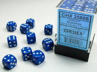 Dadi - 36 dadi d6 opaque pastel blue/white - 12mm: Chx25806