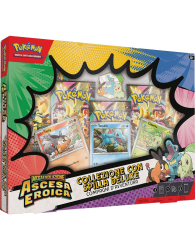 Box pokemon - megaevoluzione - ascesa eroica: Collezione con spilla deluxe - compagni d'avventura